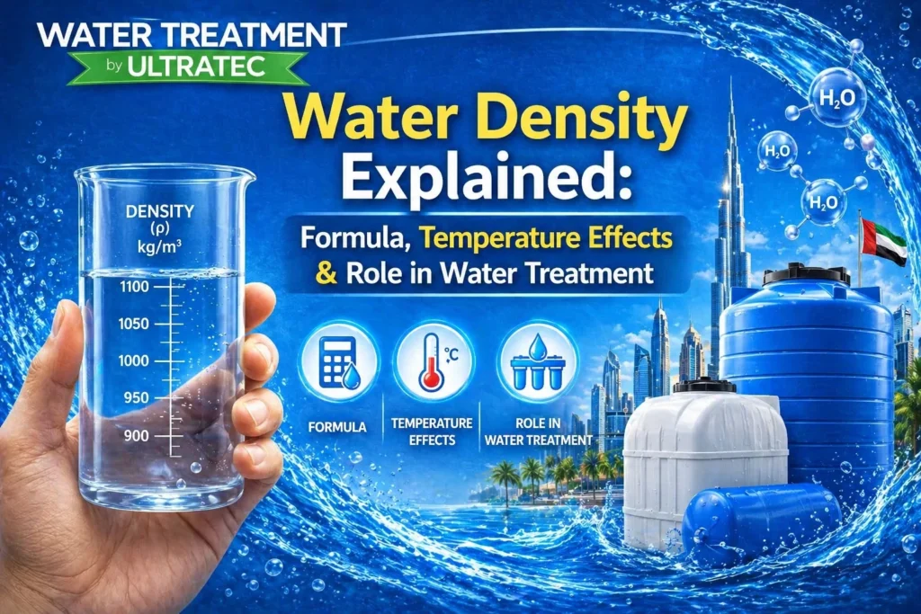 water density diagram showing temperature effect on water density